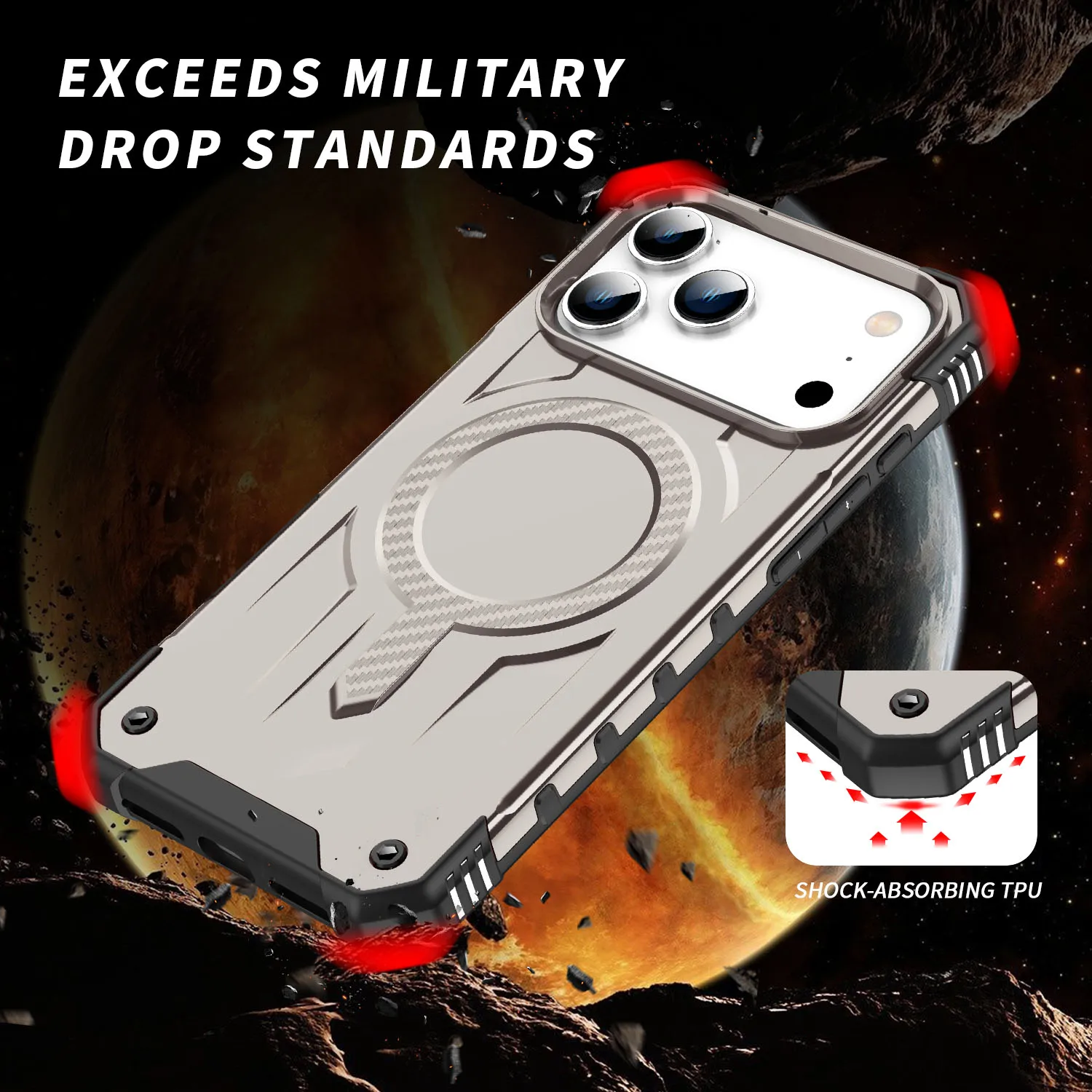 Shockproof Magnetic Armour Case - Heavy Duty Rugged Cover with Magsafe Compatibility