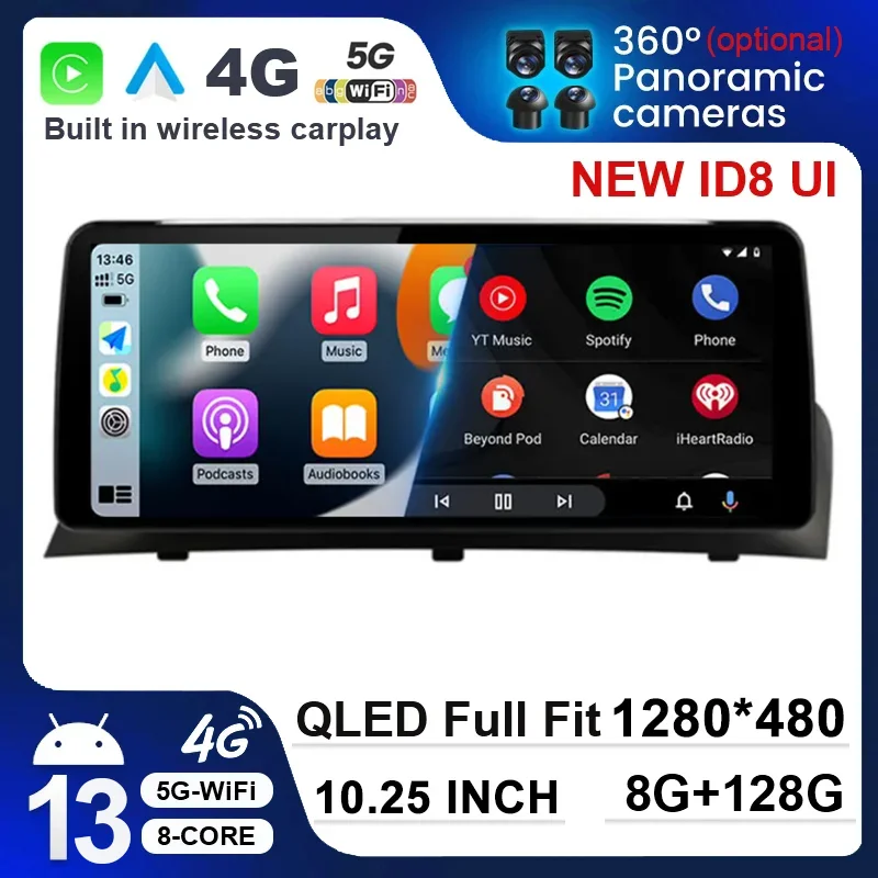 10.25 "Per Bmw X3 F25 X4 F26 Cic Nbt Car Video Player Android 12 Auto Apple Carplay System Car Multimedia Schermo Di Navigazione Gps