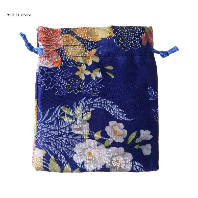 

Сумка-органайзер для ювелирных изделий из шелковой парчи с вышивкой на шнурке и сумкой на шнурке