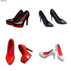 2PC 1:6 Female Women Simulation Stiletto High Heel Court Shoes Model For 12 Inch Doll Toy Action Figure Accessories For 1/6 Doll