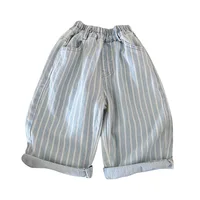 Pantalons pour enfants printemps 2026 nouveaux pantalons décontractés à rayures élégants polyvalents à la mode vêtements de tempérament quotidien 5