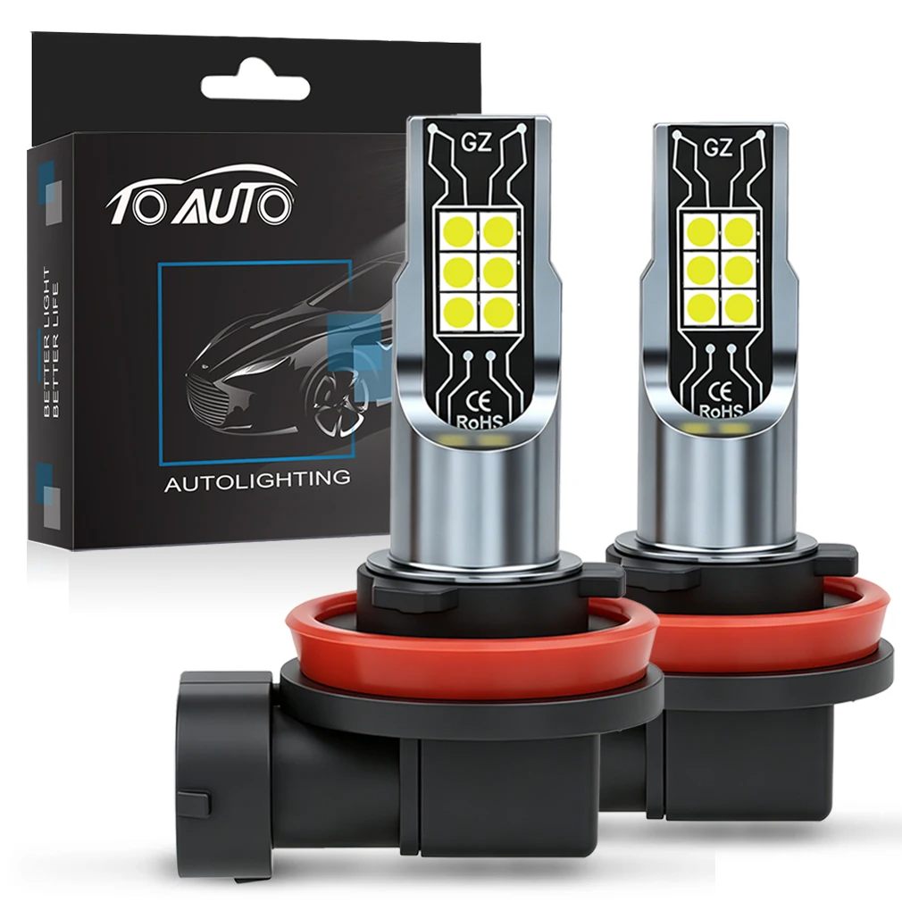 TOAUTO H11 LED 안개등 헤드라이트 전구 80W 30000LM H4 H7 9005 HB3 9006 HB4 자동차용 LED 라이트 캔버스 노 에러 자동차 램프 화이트 12V