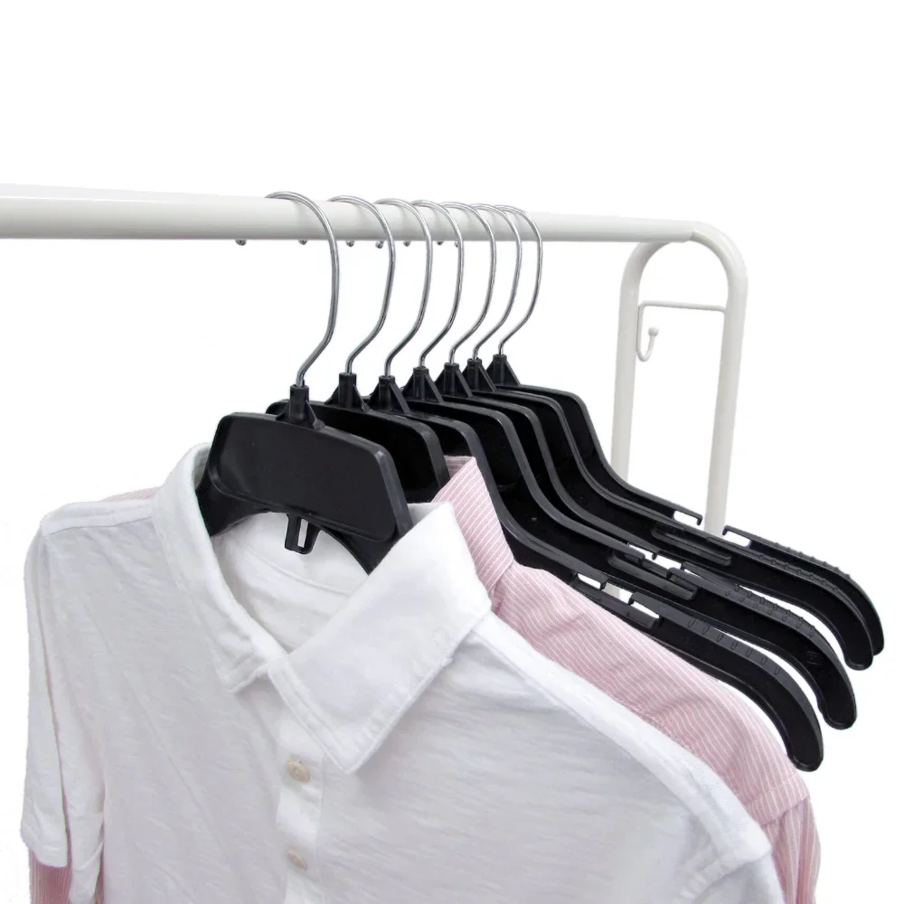 Recycled Black Heavy Duty Plastic Shirt Hangers with Polished