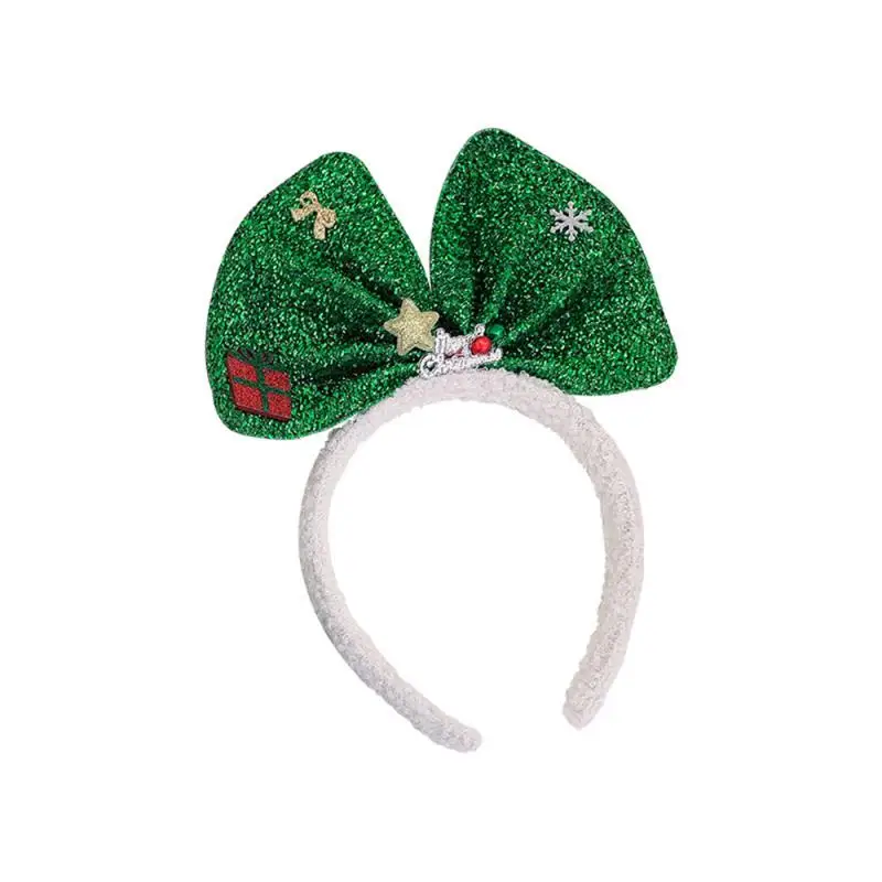 Merry Christmas Headbands Cute Xmas Santa Elk Antlers Headband Hair Hoop Chrismas Tree Bow Hair Accessory New Year Gifts Navidad