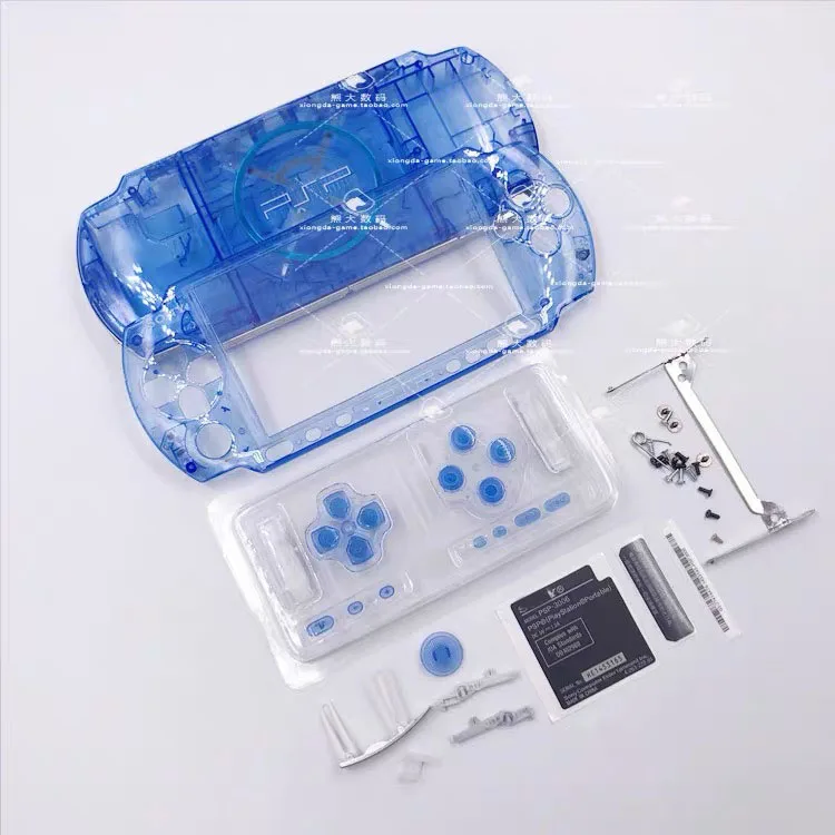 PSP(ケース付き) ボタンキット付きの完全な保護ケース,コンソールシェル,新しい