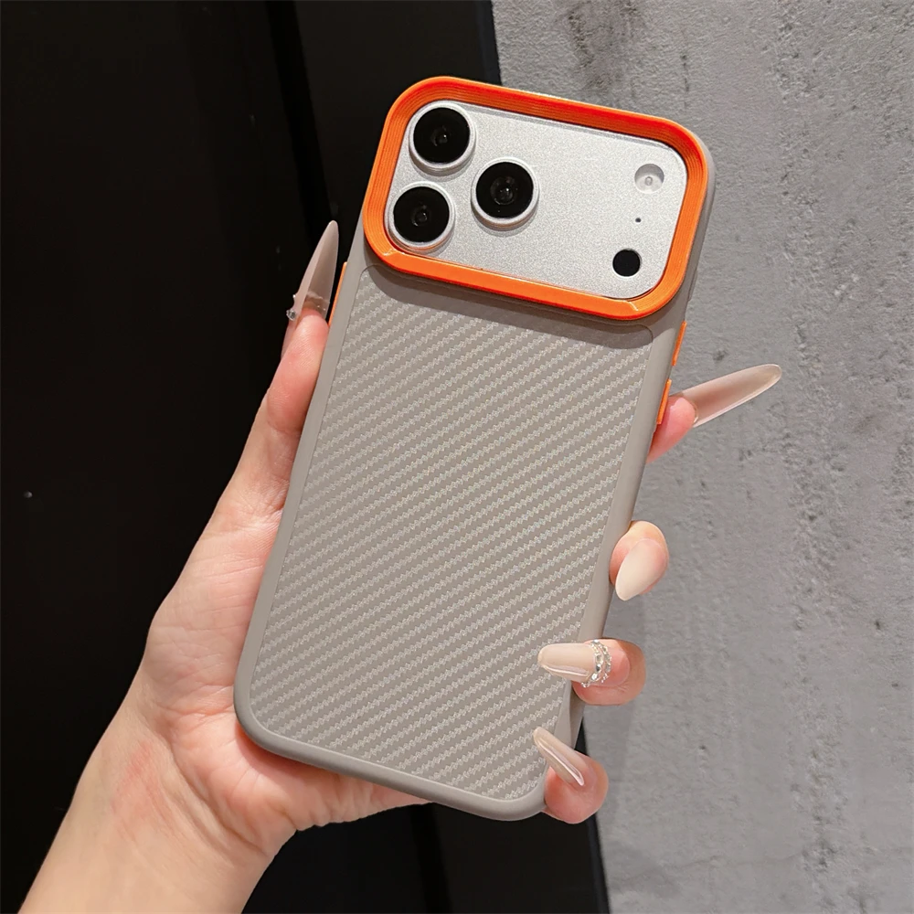 Shockproof Carbon Fiber Pattern Armor Phone Case - Durable Protective Cover