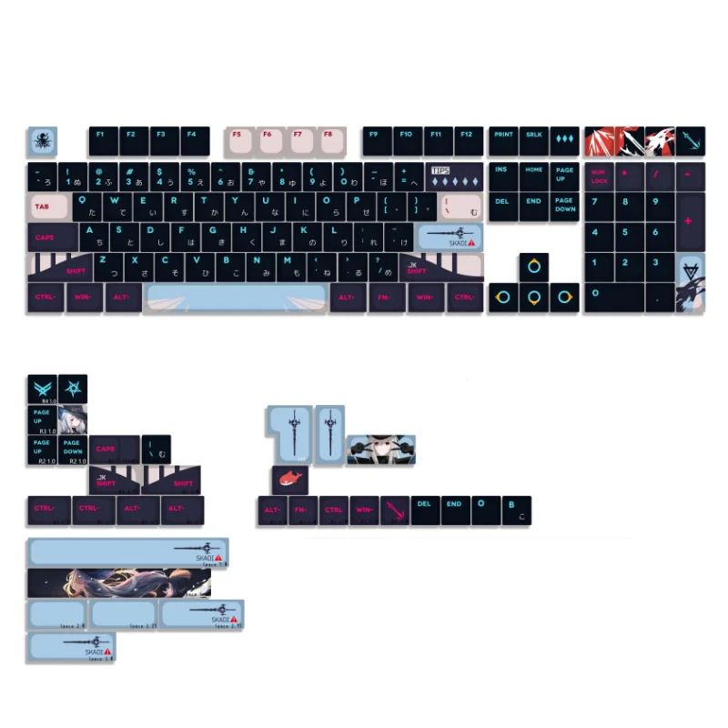 Diy Custom Pbt Keycap Togethers Ark Black Keycaps Japonês Kca Profile Dye Sublimação para Teclado Mecânico Gaming 142 Teclas por Conjunto