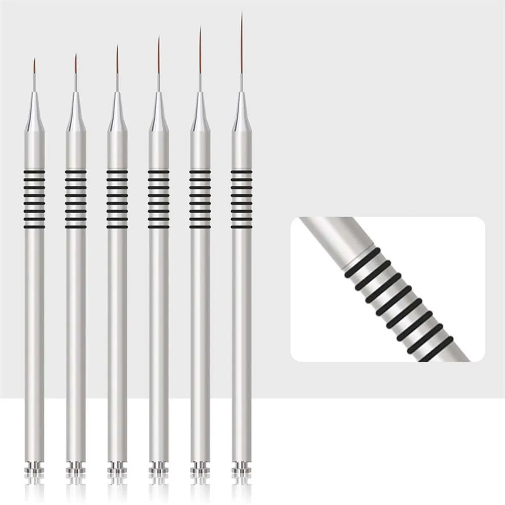 

6Pcs/set Nail Drawing Tool Nail Art Liner Brush Ultra-thin Line Painting Flower Line Grid Pull Wire Pens Set