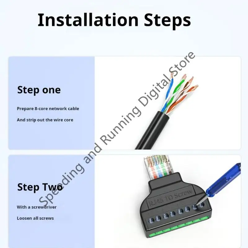 Q39D 새로운 Rj45 나사 고정 터미널 블록 어댑터 8p 커넥터 이더넷 Rj45 남성 8 핀 나사 고정 터미널 어댑터