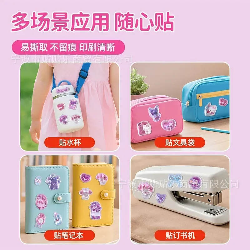 귀여운 헬로키티 3D 엠보싱 크리스탈 다이아몬드 스티커 귀여운 쿠로미 멜로디 DIY 장 폰 케이스 방수 스티커 문구류