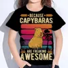 Children's T-Shirt Capybara Print White Tshirts Baby T-Shirt Cartoon Boys Summer Clothes O-Neck Kids Shirt Fashion Child T-Shirt 5
