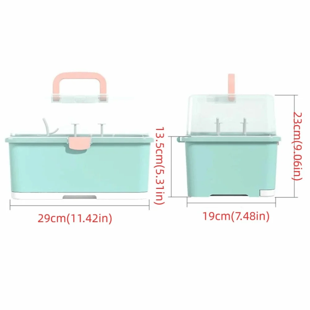 Large Capacity Baby Bottle Holder Portable Anti-Dust Nursing Bottle Drying Rack Nipple Dryer with Lid Cover