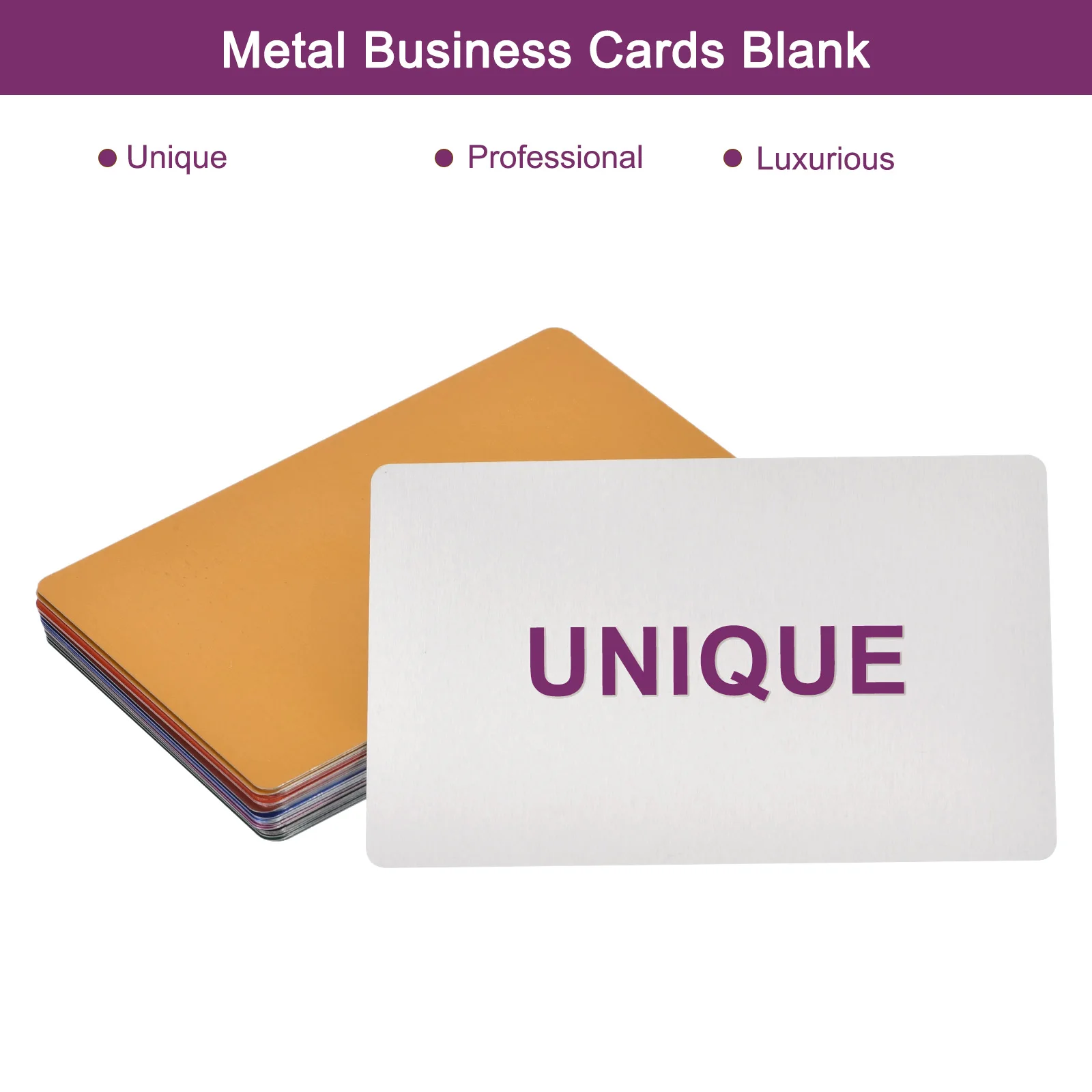 Metal Nameplate Business Name Cards Multicolor Aluminum Metal Sheet Laser Engraving Testing Material For DIY Name Card 50/100Pcs business cards