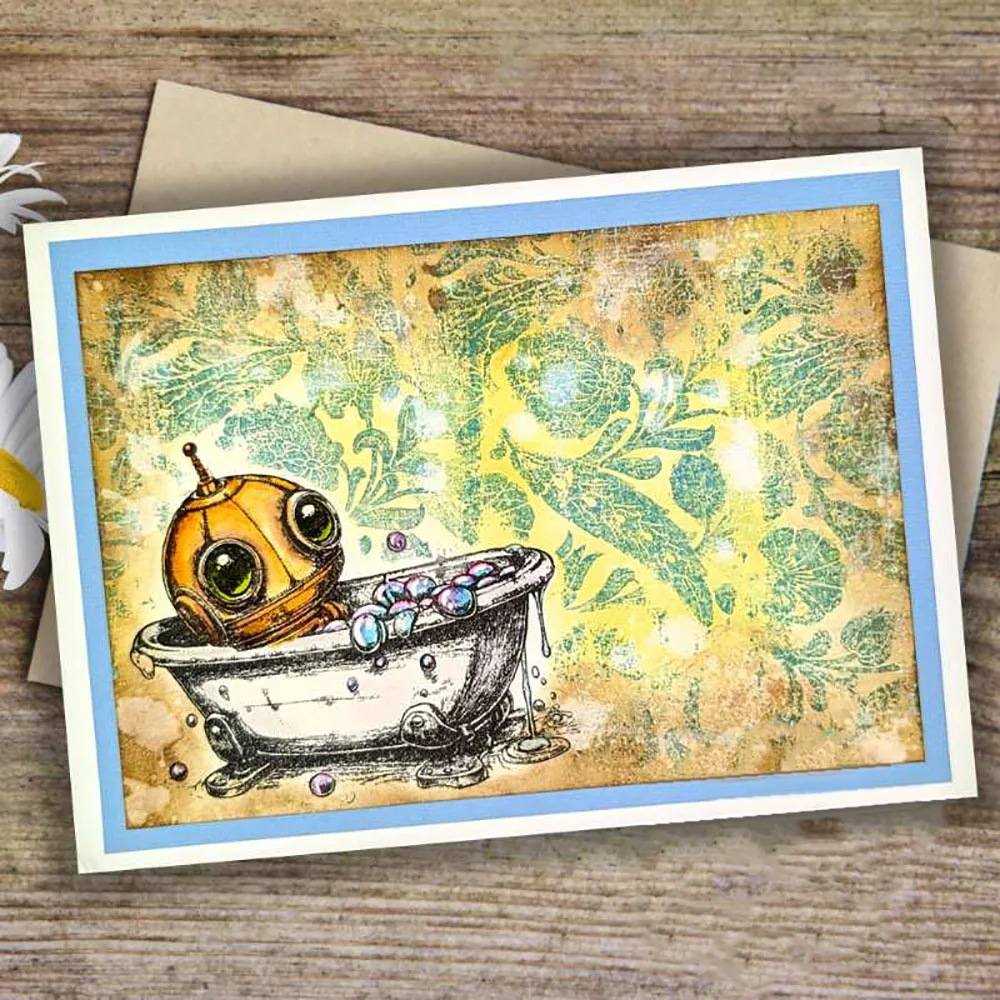 Time Together Robot Series Clear Stamp for DIY Scrapbooking Paper Craft Card Making clear stamps clear rubber stamps