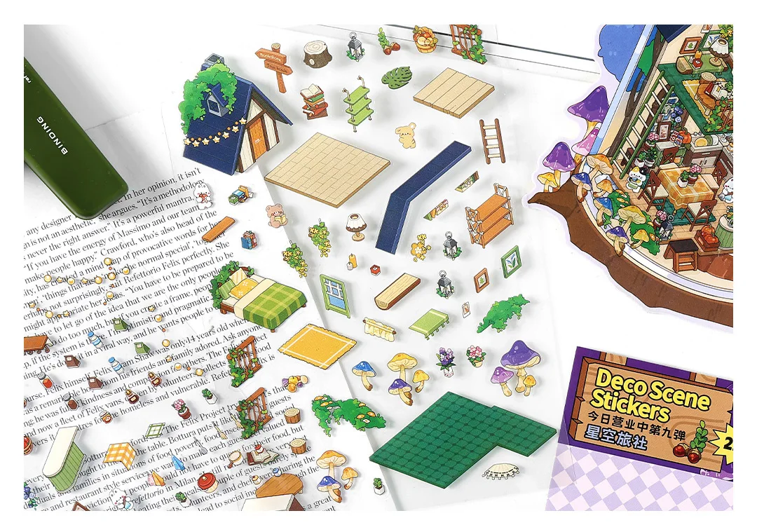 Kawaii Tiefsee Home 3D DIY Landschaft Aufkleber Tasche Hütte Szene Stapeln Einfügen Festival Geburtstagsgeschenk für Kind Kind ﻿ ﻿ – Detail 13