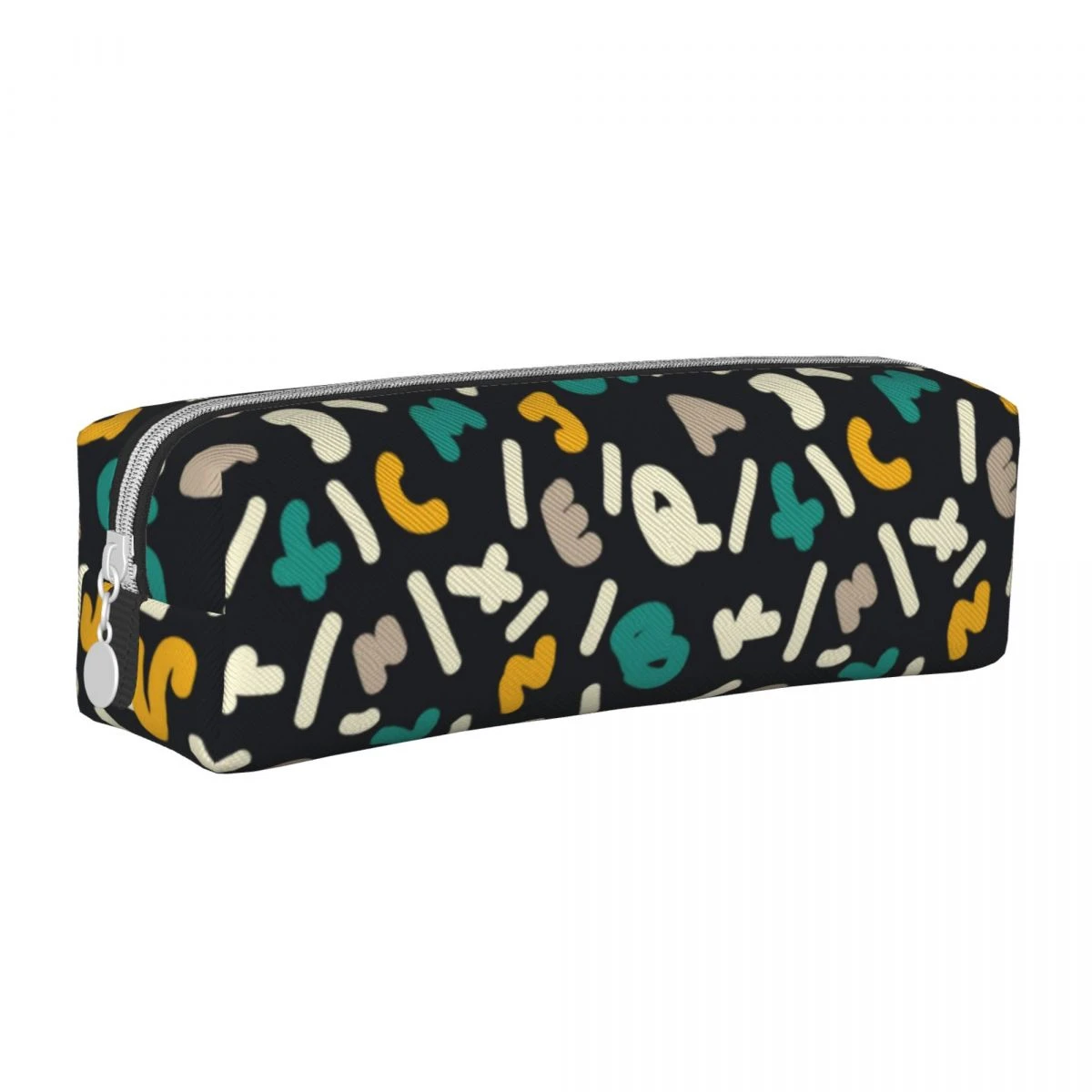 Estuche de lápices cuadrado letras abstractas, Impresión de aleatorias, caja de lápices de cuero Simple para la universidad, bolso para bolígrafos cremallera para niñas y niños| | - AliExpress