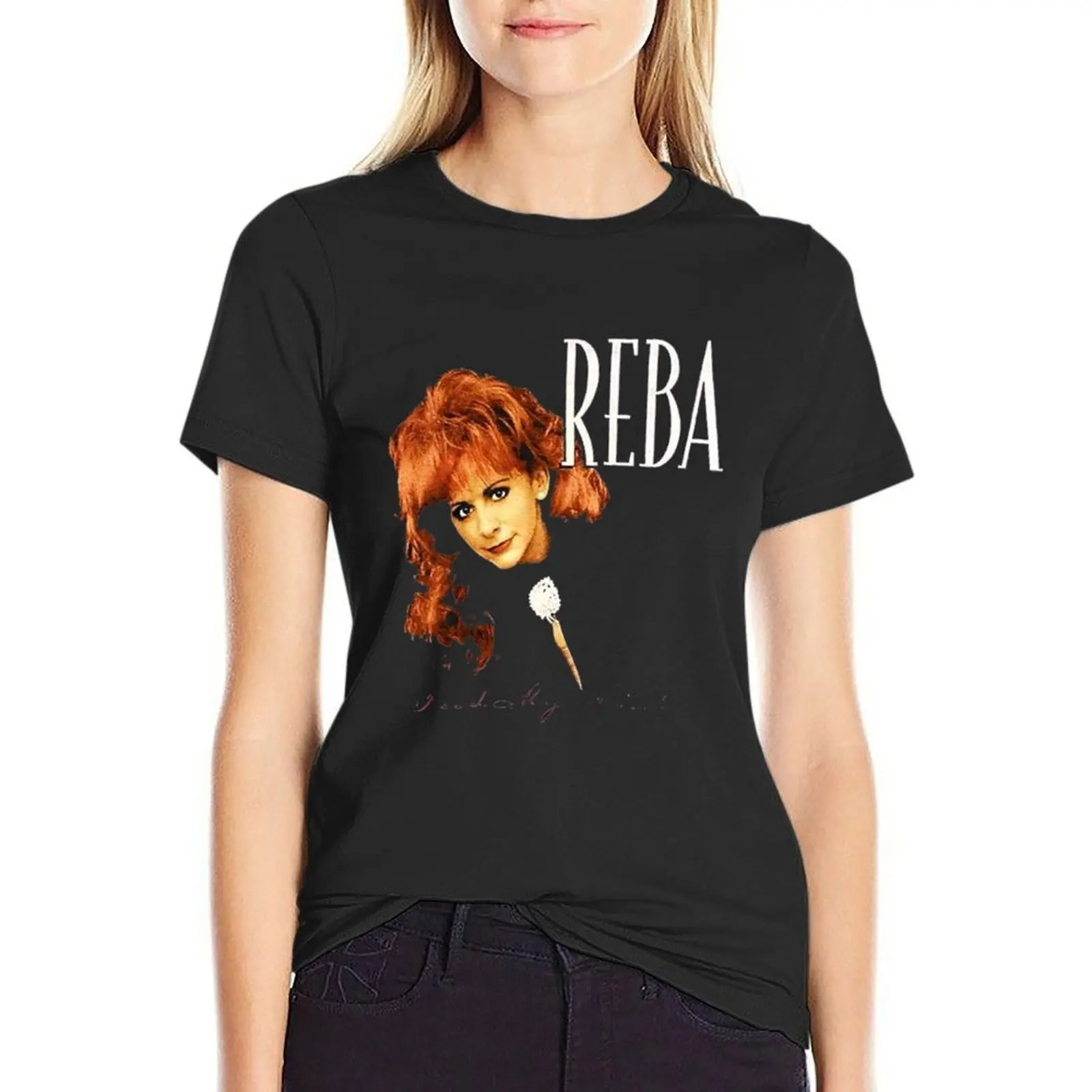 

Vintage 90s Reba T-shirt oversized female western t-shirt dress for Women