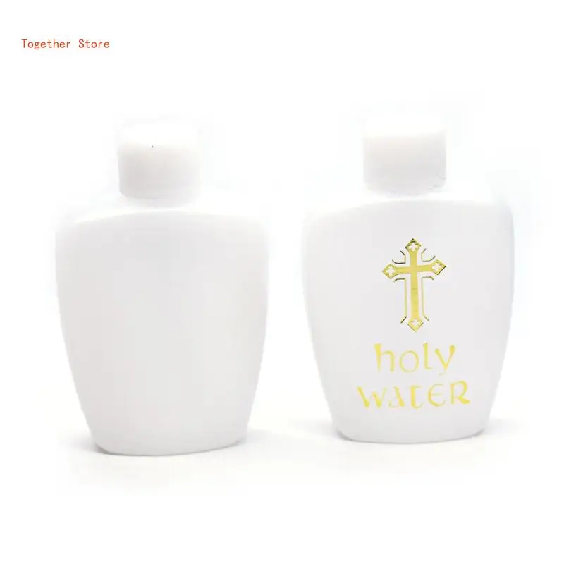 Catholic Bottle Empty Holy Water Bottles 60ml Catholic Christian Holy Water Bottle Gold for Cross Holds Lourdes 6XDD holy water bottle