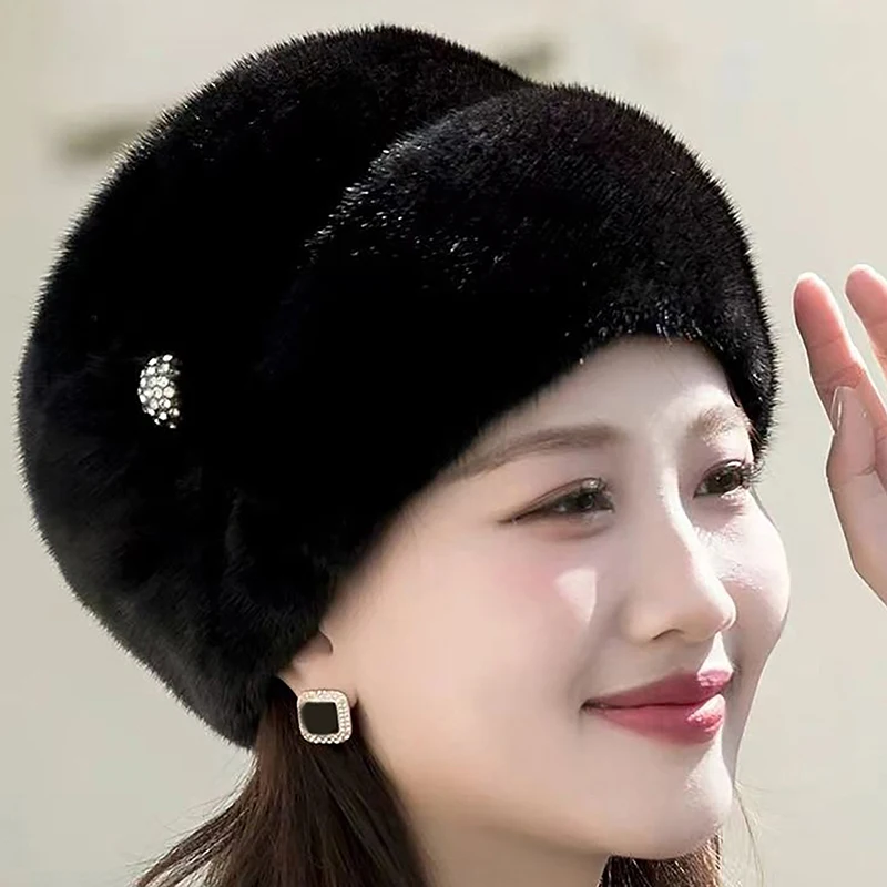 Fashion Winter Thick Furry Hairband Fluffy Russian Faux Fur Women Girl Fur Hat Winter Outdoor Earwarmer Ski Hats New Beanies Cap