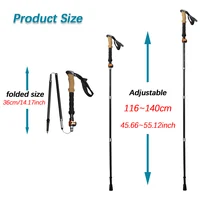 LIGHTEN UP 2Pcs Carbon Fiber/Aluminum Alloy Trekking Poles Collapsible Telescopic Sticks Lightweight Walking Hiking Stick Climb 2