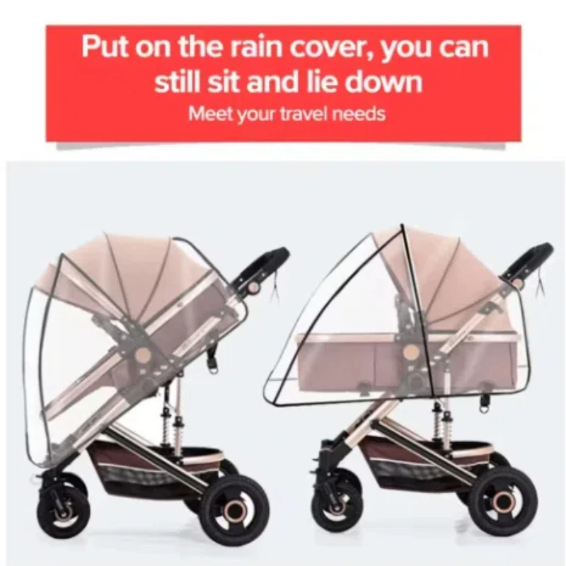 Pram Accessories Waterproof Rain Universal Cover For Prams Transparent Dust Cover Open Zip Umbrella Rainy Season Waterproof