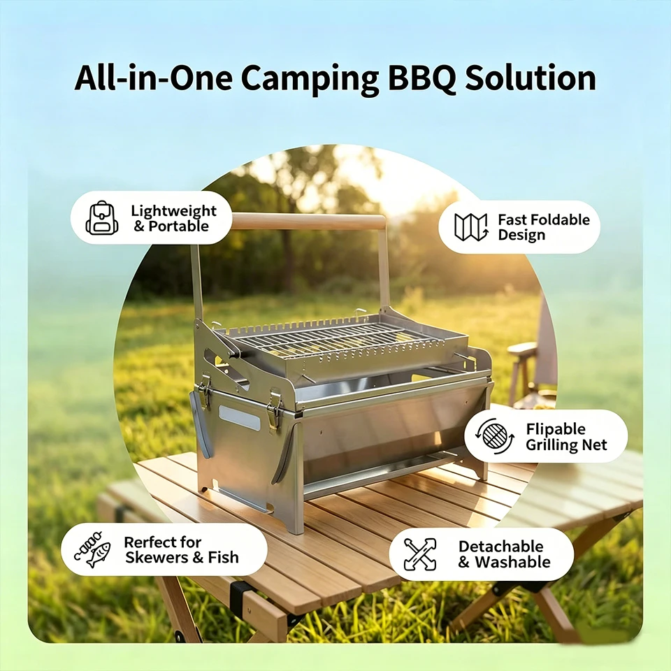 360° Rotating BBQ Grill Net 4