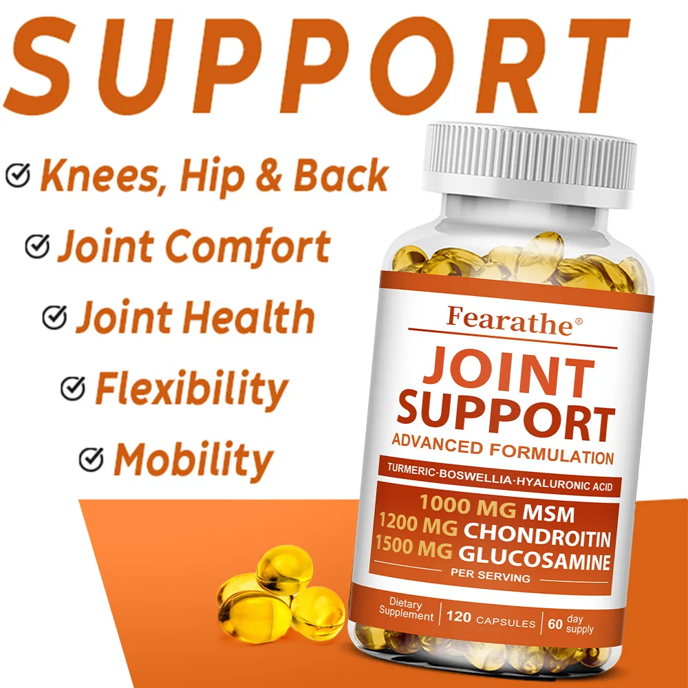 Glucosamine Chondroitin Supplement Joint Support Advanced Formula Capsules-Glucosamine Chondroitin MSM-Bones Back Knees and Hands Joint Support