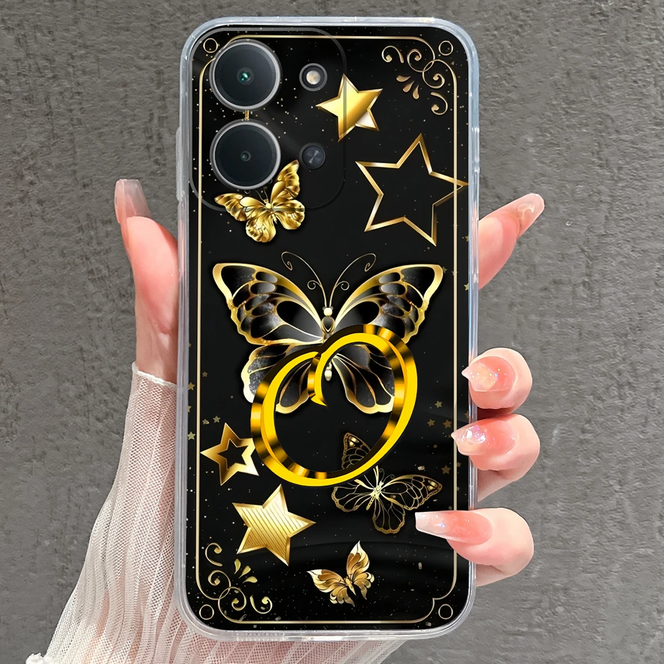 Yellow Star Butterfly Soft Transparent Phone Protector Case