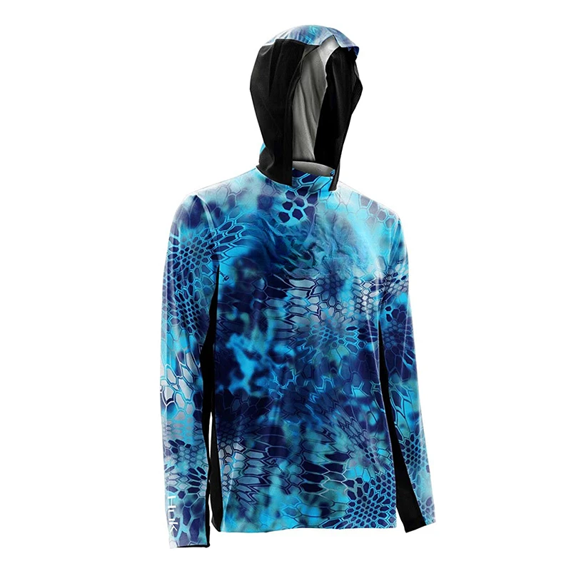 New Men Fishing Long Sleeve Hooded Shirts Blusas Para Pesca Fishing Performance Apparel Camisa De Pesca Uv Manga Longa