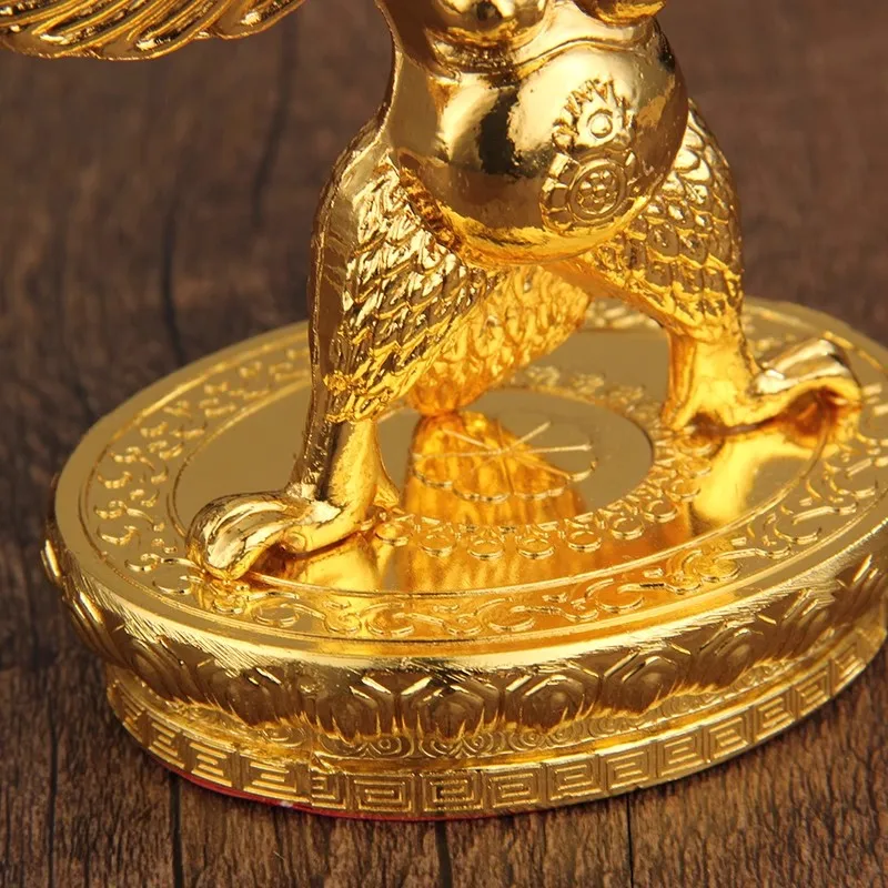 Alloy Metal Gilding Gold Fengshui Suppliers Lucky Roc Garuda Great Golden-winged Peng Bird Character