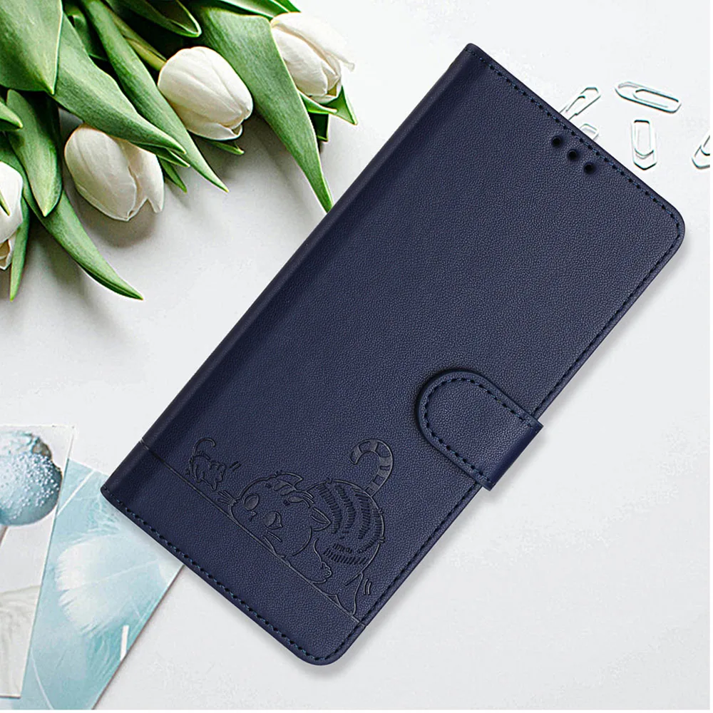 Cute Cat Pattern Wallet Flip Case with Smart Card Slots