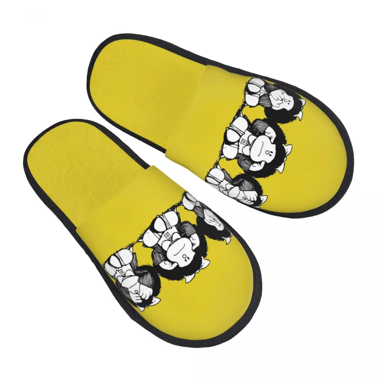 

Custom Humor Mafaldas Quino Cartoon Manga Soft Memory Foam House Slippers Women Comfy Warm Anti-skid Sole Slipper