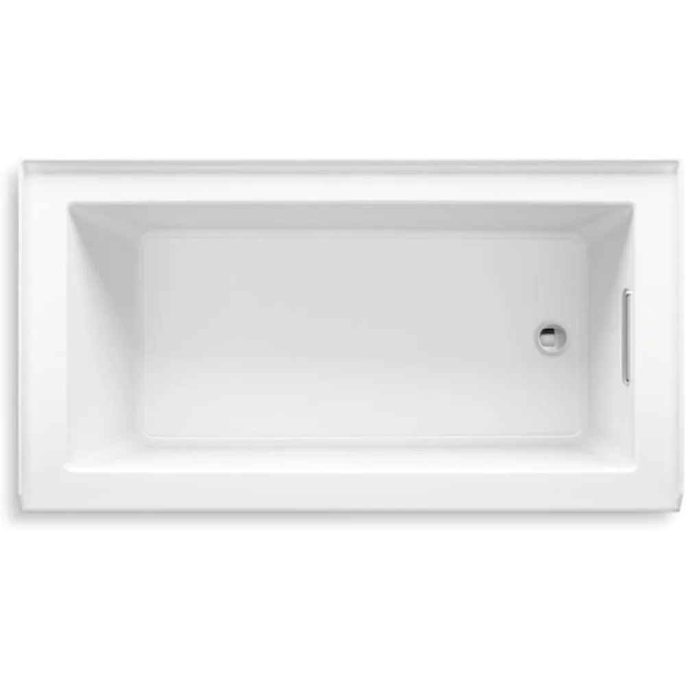 K-1957-RA-0 60x32" Alcove Bath, White, Integral Flange, Right-Hand Drain, Modern Bathroom Design