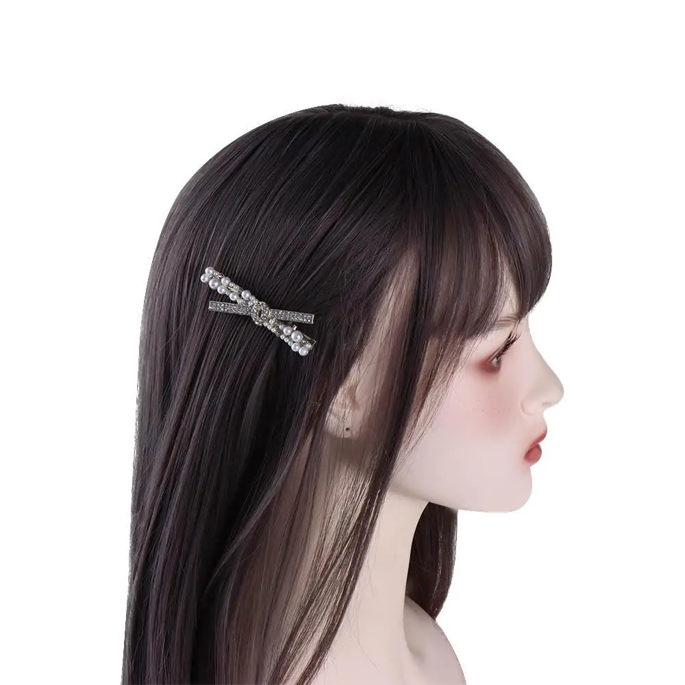 

1 pcs Fashion Pearl Luxury Barrette Rhinestone Headwear Bangs Clip Hairpins Korean Style Women Hair Clip