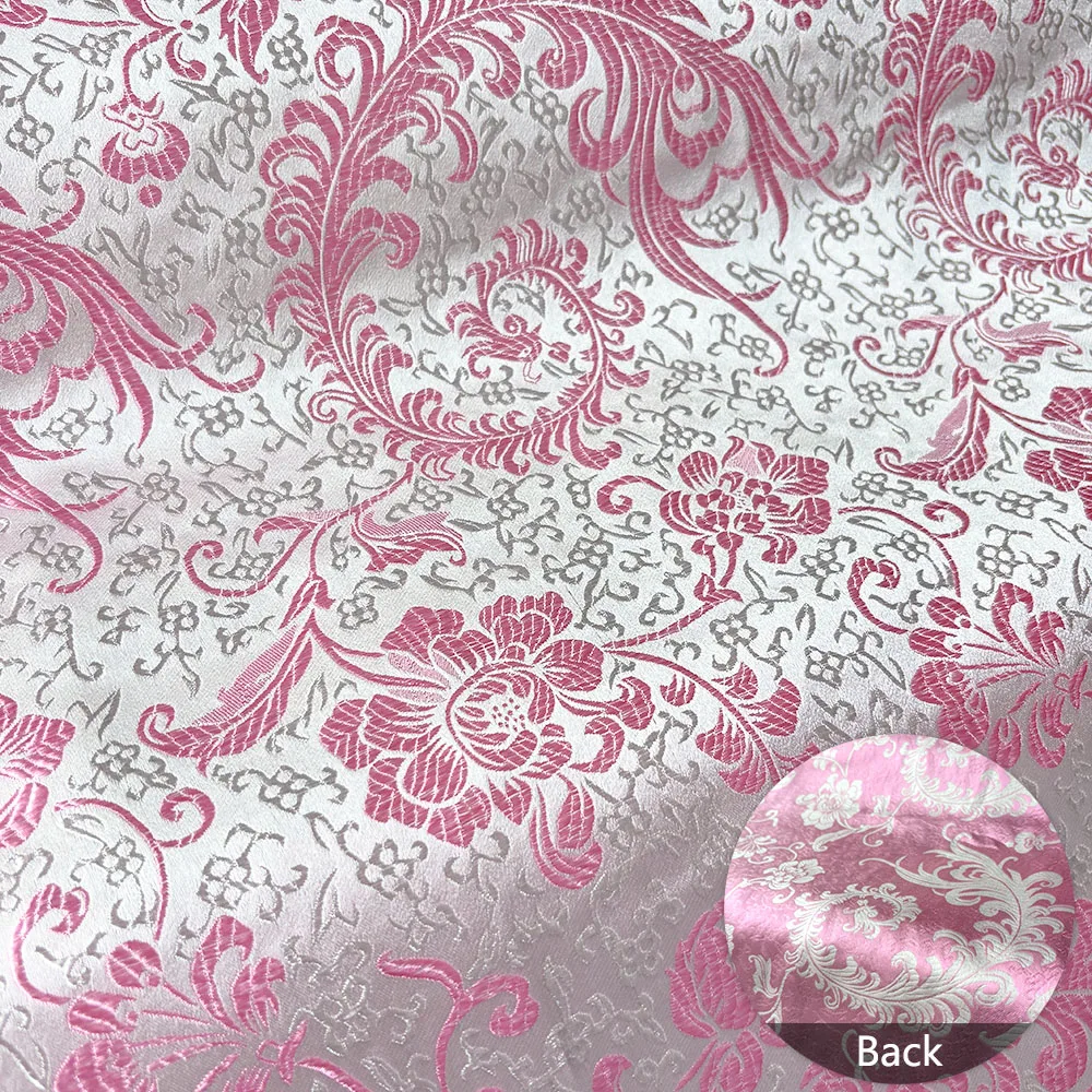 Brocade Jacquard Fabric Floral Feather Pattern Damask Silk For Sewing Women Dress Cap DIY Craft Home Textiles Curtain Tablecloth