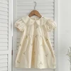 Infant Baby Girls Lace Collar Dress Rompers Sisters Clothes Kids Girls Embroider Flower Princess Dress Family Clothes Rompers 4