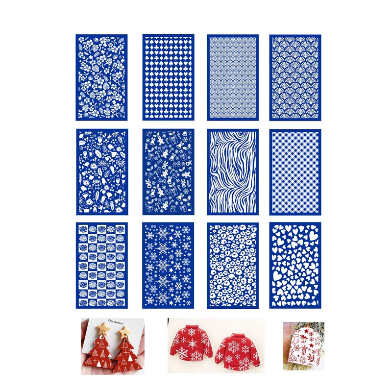 Silk Screen Stencils for Polymer Clay Reusable Silkscreen Print Kit Mesh Stencils Transfer DIY