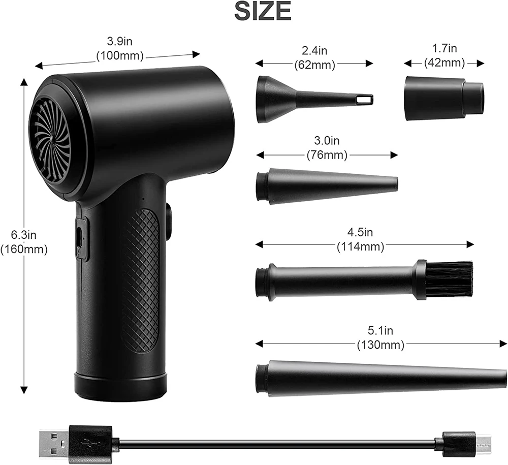 Skompresowany odpylacz powietrza do klawiatury komputera PC Car Clean 51000 RPM USB ładowanie przenośne elektryczne odpylanie bezprzewodowe dmuchawa powietrza