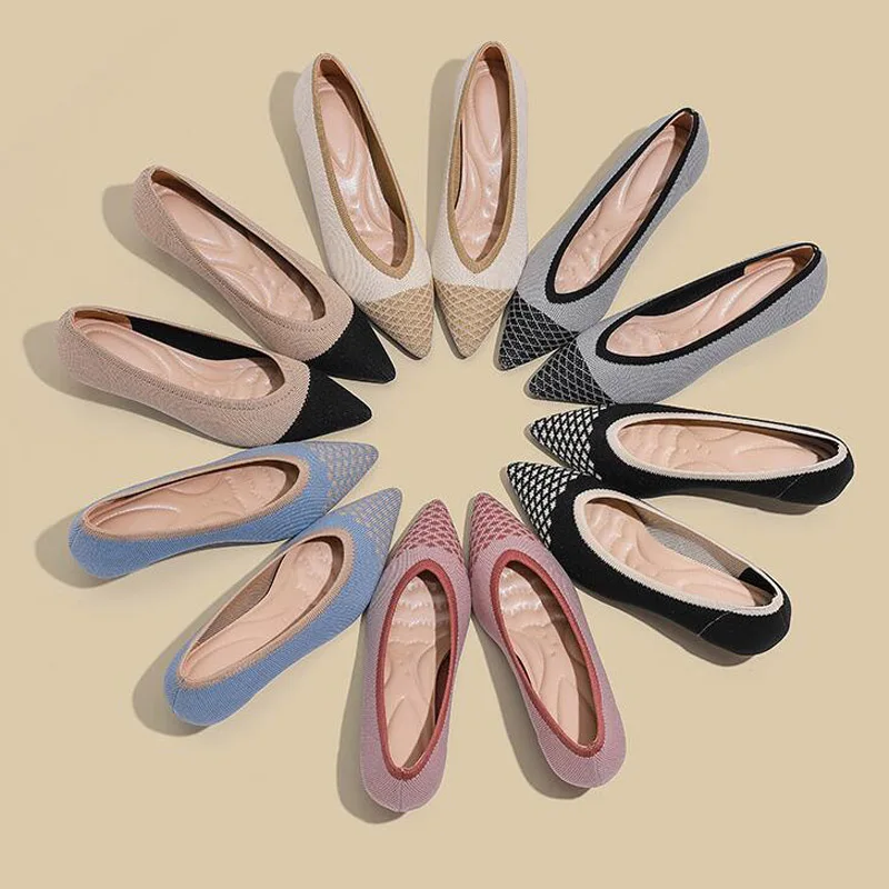 

GCYCG Brand New 2023 Knitting Single Shoes Pointed Toe Pumps Spike Heels Shoes Women Spring Summer High Heels Big Size 34~40