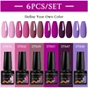 MEET ACROSS 6Pcs/Set 7.3ml Dark Purple Series Gel Nail Polish Autumn Semi Permanent Nail Art UV Gel Varnish Nail Supplies 1