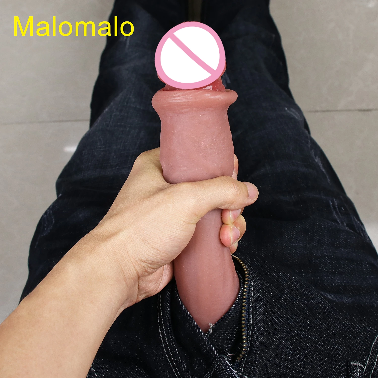 Sex Toys Male Sliding Foreskin Dildo Suction Cup Thick Cock Anal Adult Toy for Men Women Gay Double Silicone Penis