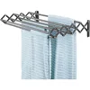Steel Wall Mount Accordion Expandable Retractable Clothes Air Drying Rack - 8 Bars for Hanging Garments - Organizer for Laundry 1