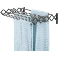 Steel Wall Mount Accordion Expandable Retractable Clothes Air Drying Rack - 8 Bars for Hanging Garments - Organizer for Laundry 1