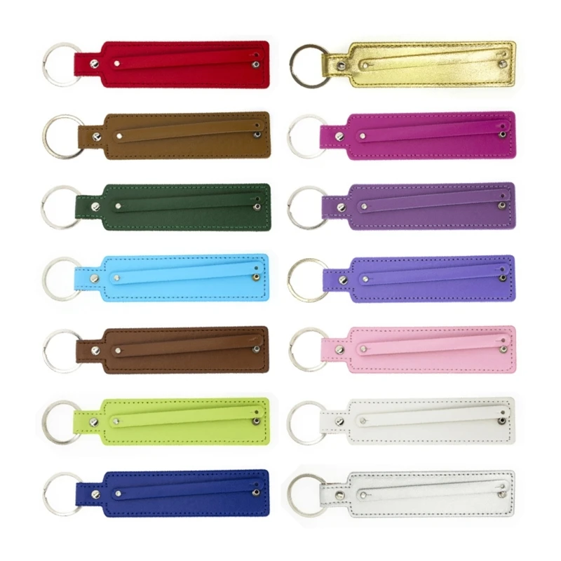 

PU Leather Keychain With 8mm Small Belt Fit For 10mm 8mm Slide Charm Slide Letters Women Men Christmas Gifts