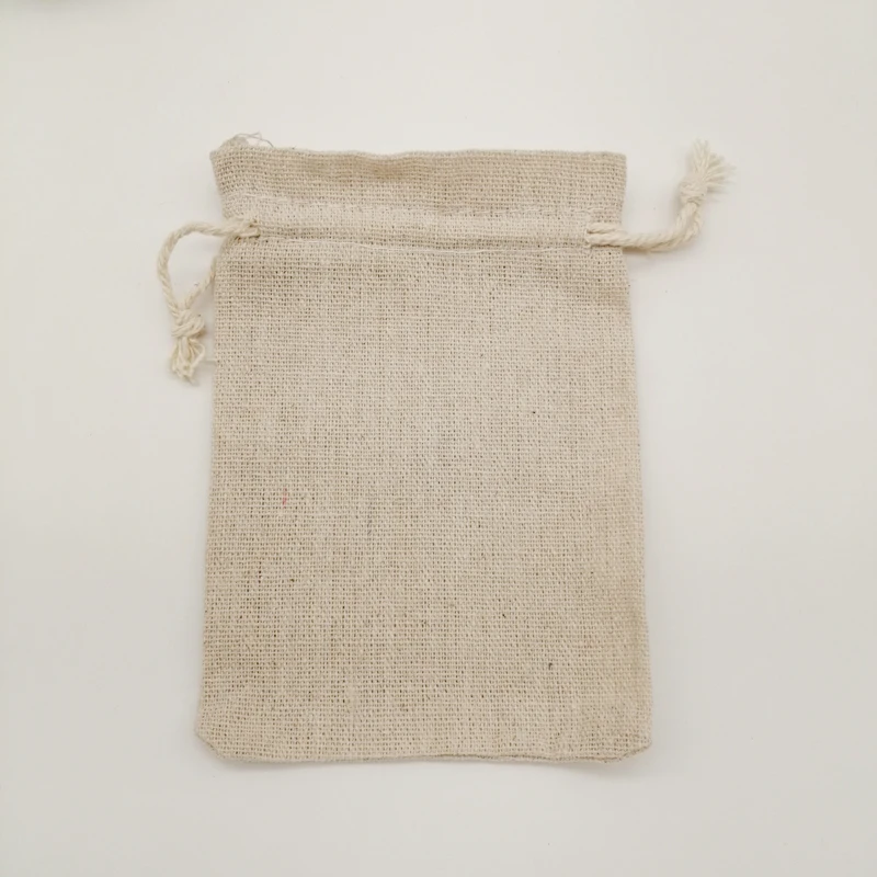 20pcs Cotton Sack Jute Tea Sachet Bags Packaging Jewelry Bag Cotton Drawstring Gift Bag Jewelry Packing Pouch Storage Bags Wed