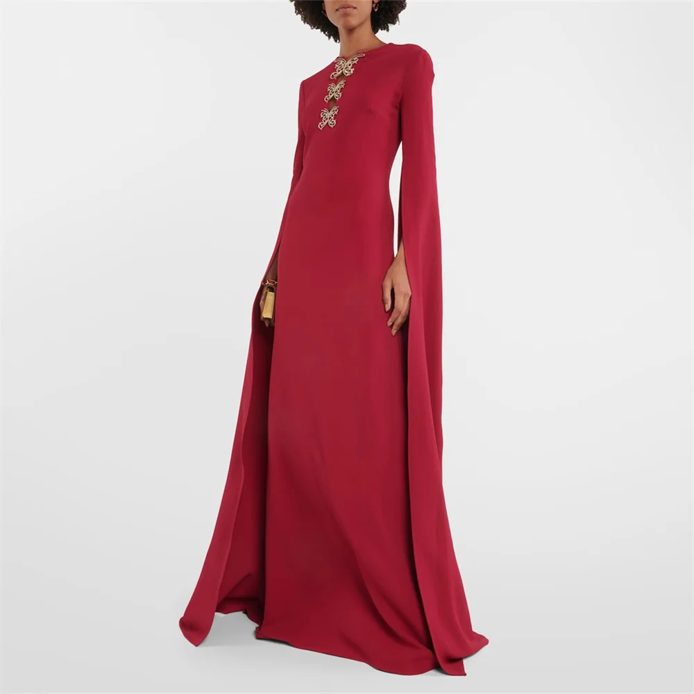 

LUNAFLEYA Luxury O Neck Half Sleeve Simple Chassy Mermaid Formal Evening Dress For Woman Floor Length Fashion Classy Prom Gown