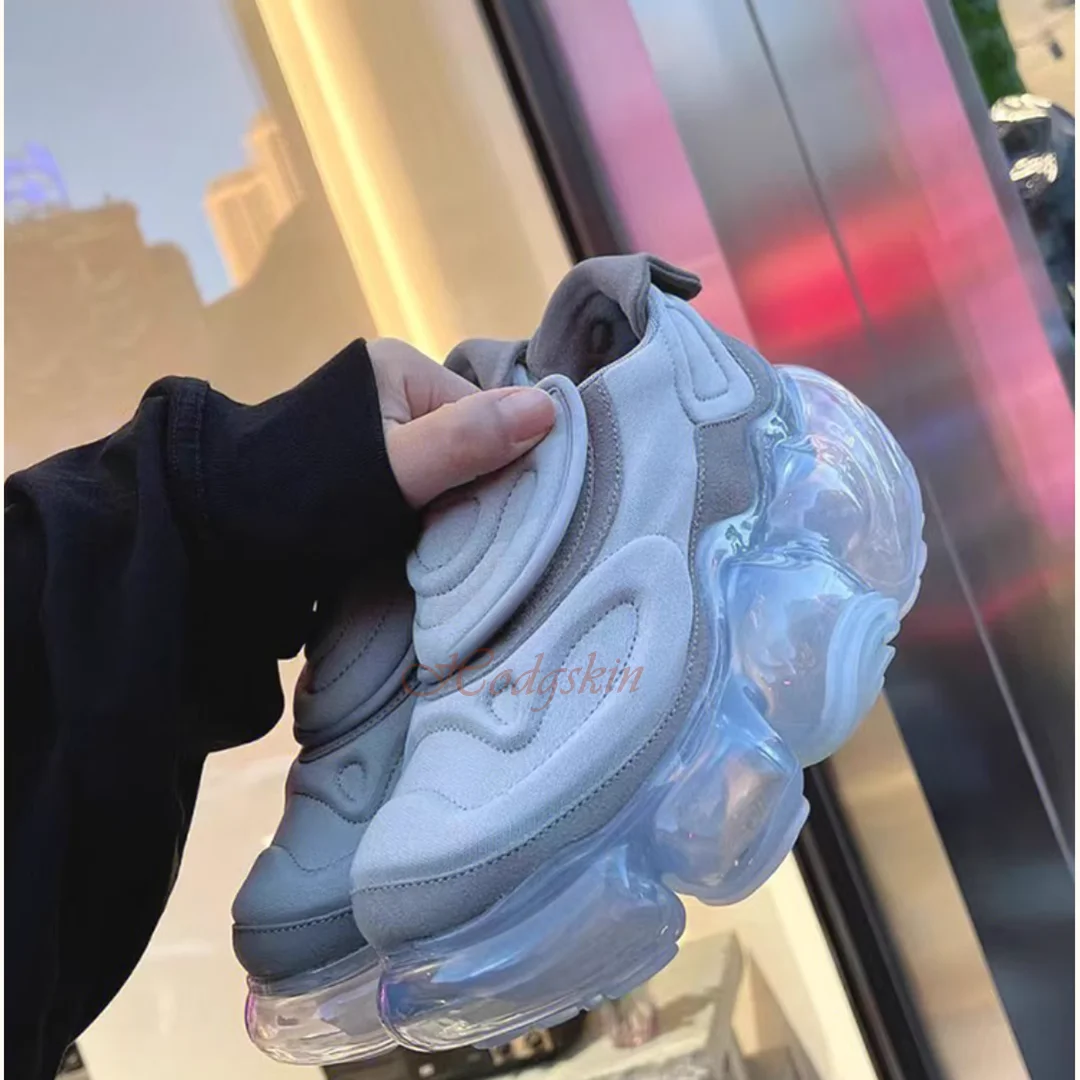 Thick Sole Platform Pumps Shoes Round Toe Air Cushion Bubble Bottom Strange Style Women Autumn Shoes Casual Party Fashion Solid