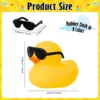 1-100pc Mini Orange Rubber Ducks Set in Bulk with Sunglasses Float Squeak Tiny  Rubber Duck Toy for Kids Party Birthday Supplies 2