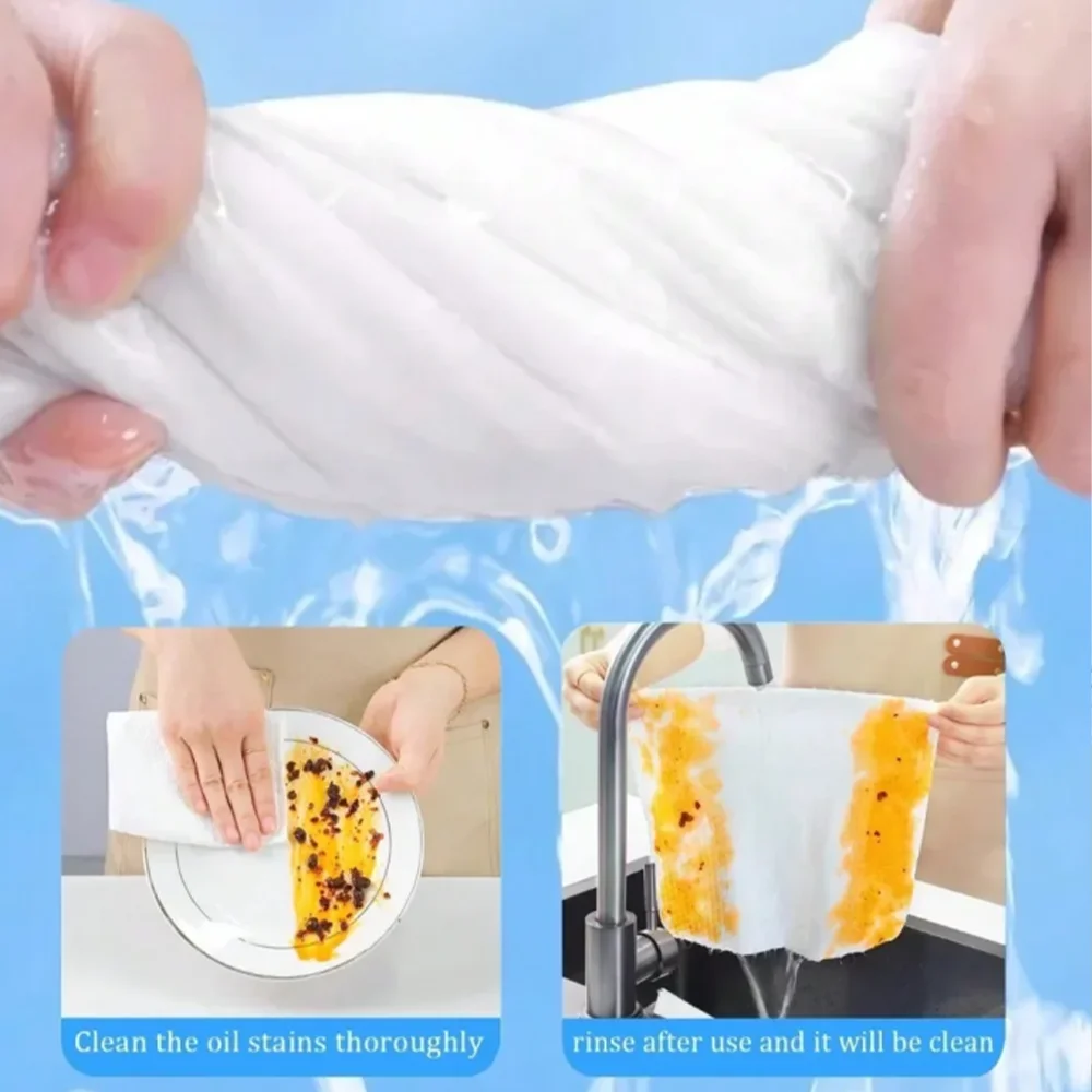 500/50Pcs 재사용 가능한 주방 일회용 걸레 비 스틱 오일 걸레 가정용 청소용 천 주방 타월 Kichen 액세서리
