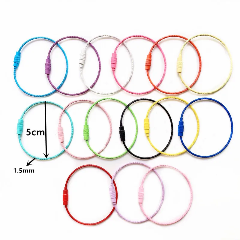 Keychain Wire Rope Candy Key Ring for DIY Jewelry Making